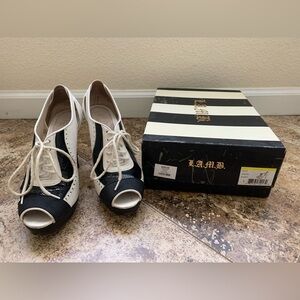 L.A.M.B. Black and White Heels